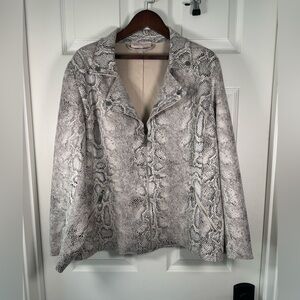Philosophy Snake Skin Print Faux Leather Biker Blazer Jacket Womens Plus Size 1x